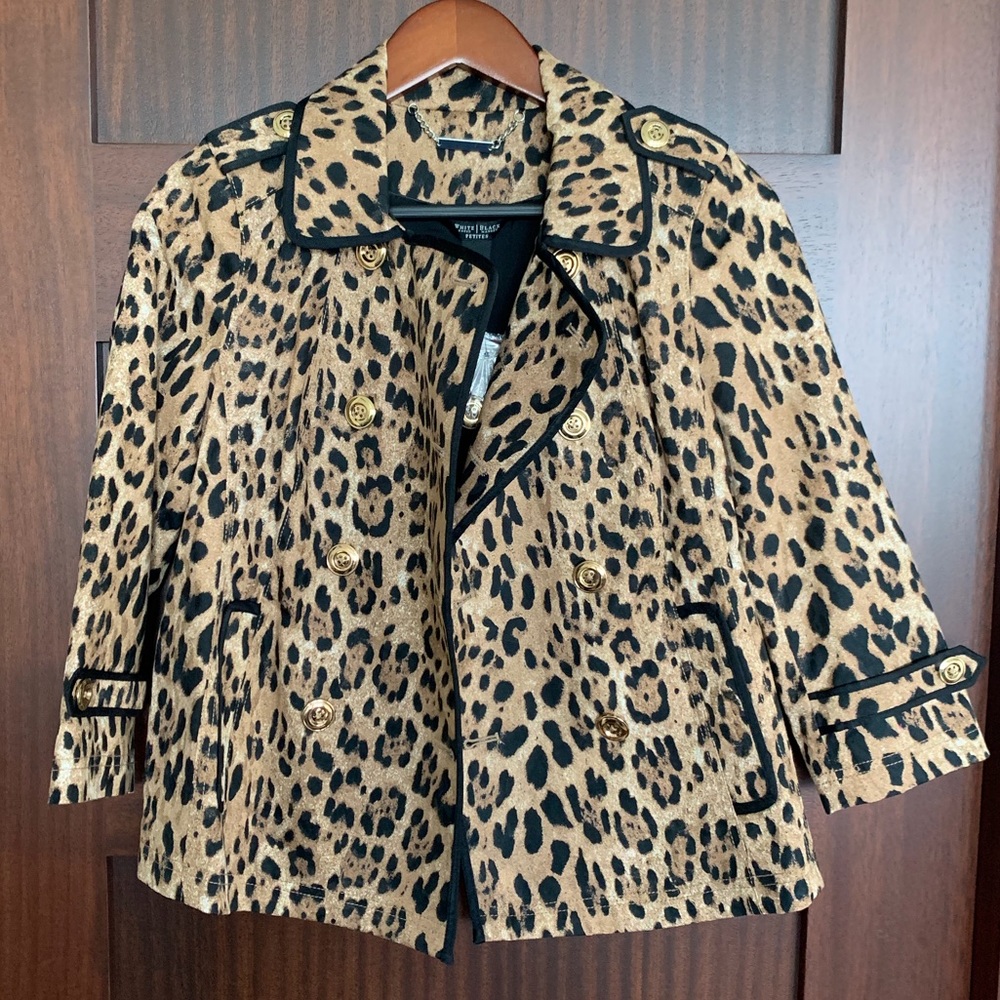 NWT WHBM LEOPARD SWING JACKET size 4Petite